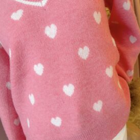 Sweater hearts pink