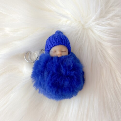 Sleutelhanger Fluffy Baby Blue
