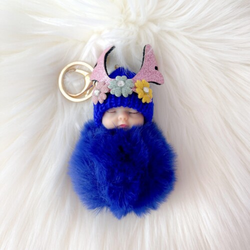 Sleutelhanger Fluffy Baby blue