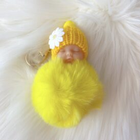 Sleutelhanger Fluffy Baby yellow