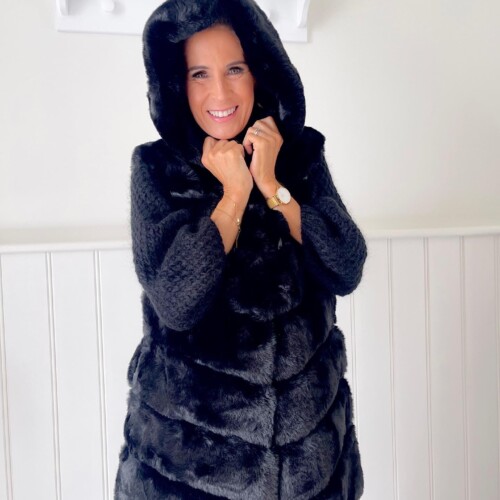 Faux Fur Bodywarmer Tess Black