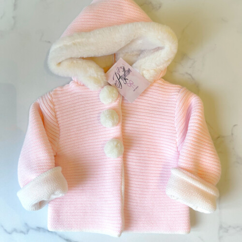 Baby Knitted Winter Wonderland Jacket pink