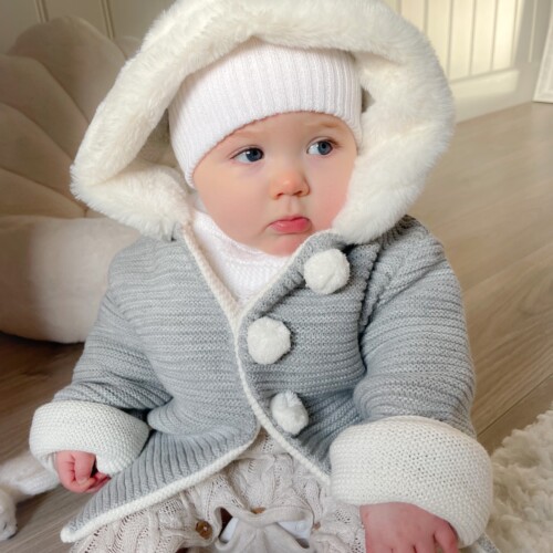 Baby Knitted Winter Wonderland Jacket grey