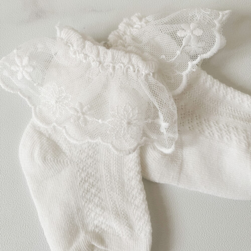 Tule Lace Socks White