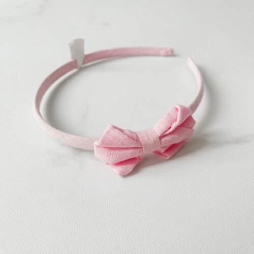 Lapel Linen Bow pink