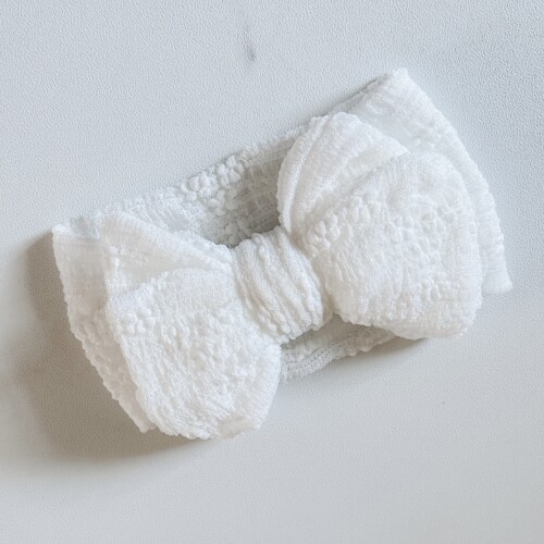 Hairband Bow Flowers white